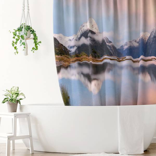 Duschvorhang Berge am Wasser 200 x 180 cm