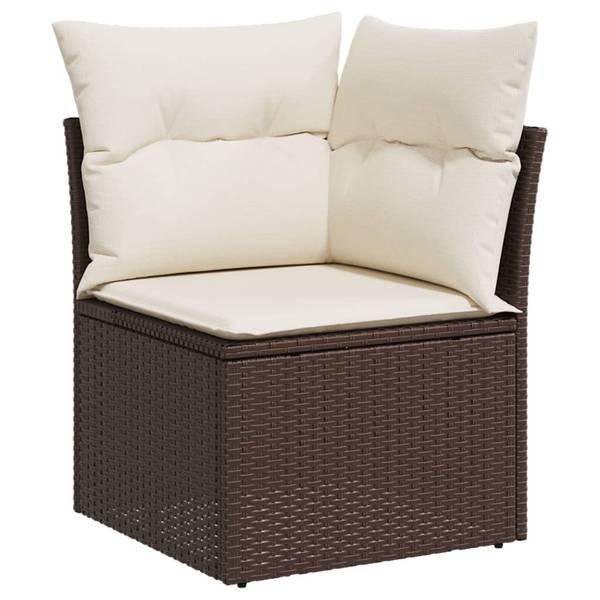 Garten-Lounge-Set 3036778-1 7-teilig Braun - Weiß - Polyrattan - 62 x 69 x 62 cm