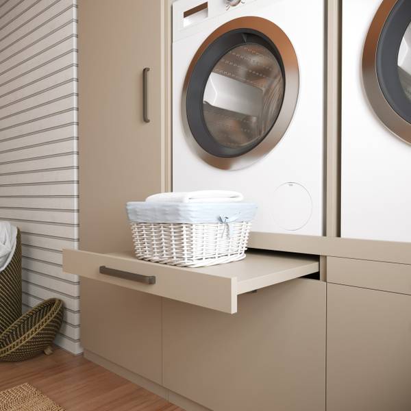 Waschmaschinen schrank Brugge Grau - Holzwerkstoff - 133 x 211 x 70 cm