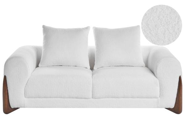 2-Sitzer Sofa VINLIDEN Braun - Weiß - Naturfaser - 180 x 62 x 87 cm