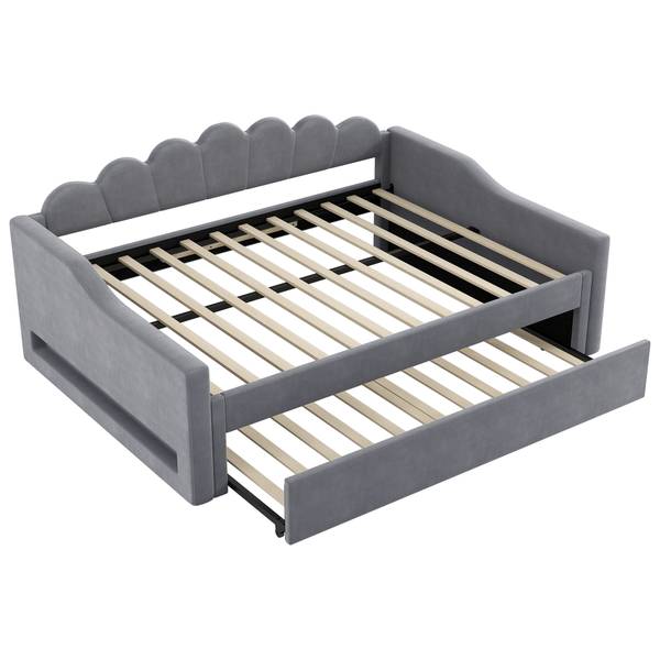 Tagesbett Poseidon Ⅲ Grau - Leinen - 149 x 84 x 212 cm