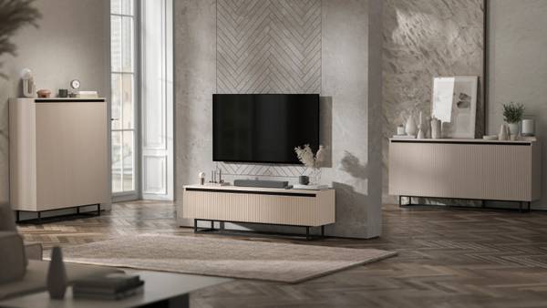 Sideboard SELENE Beige - Kaschmir - Schwarz