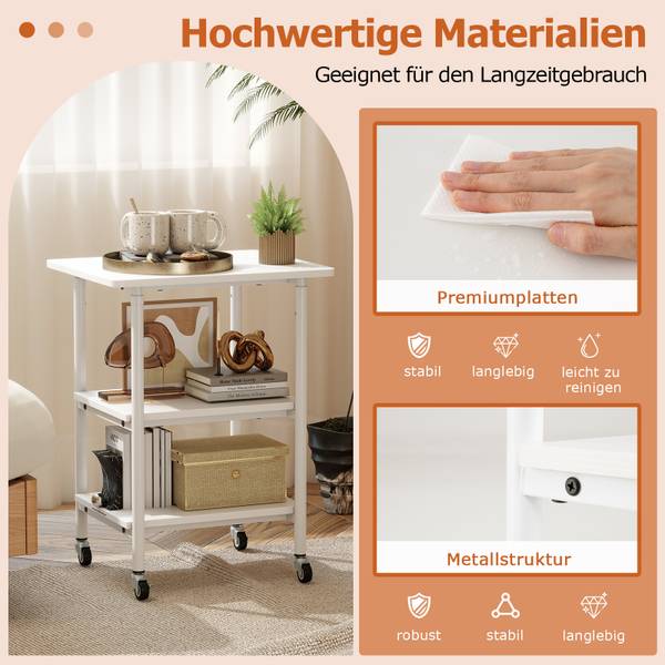DruckerständerVH34064ITDE Weiß - Holzwerkstoff - 40 x 65 x 49 cm
