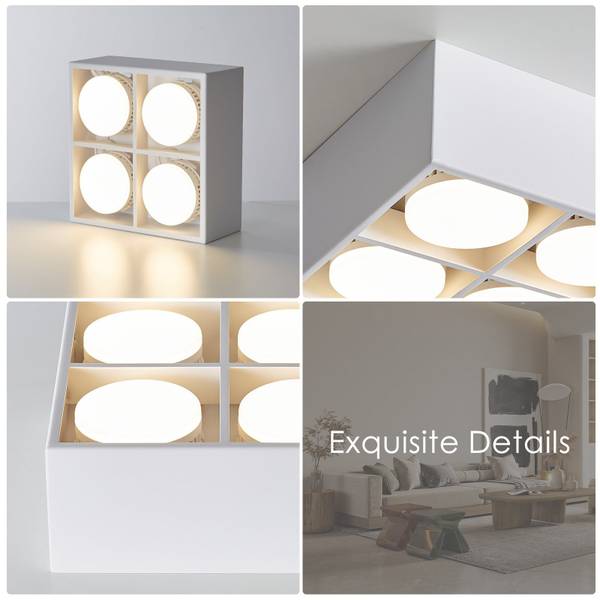Led Plafondlamp Howard met 4 lichtbronnen wit - metaal - 20 x 9 x 20 cm