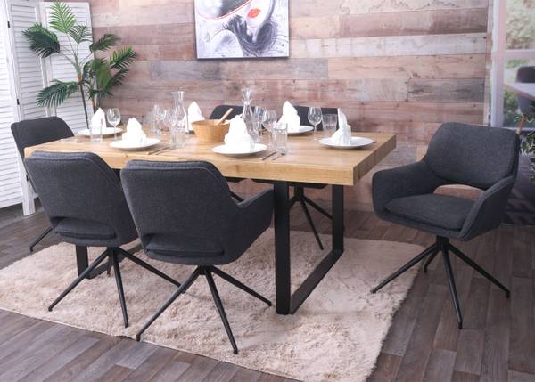 Eetkamerstoel N74 (set van 6) donkergrijs