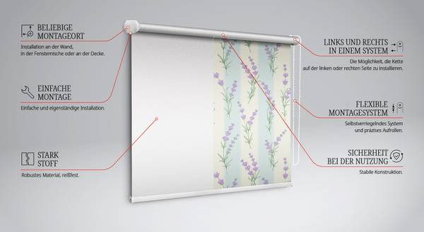 Verdunkelungsrollo IANTHE 60 x 140 cm
