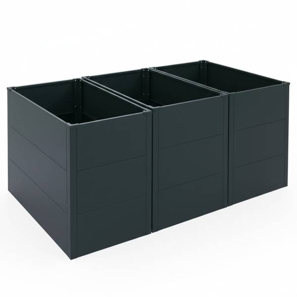 Hochbeet P64 (3er-Set) Grün - Stahl - 150 x 77 x 100 cm