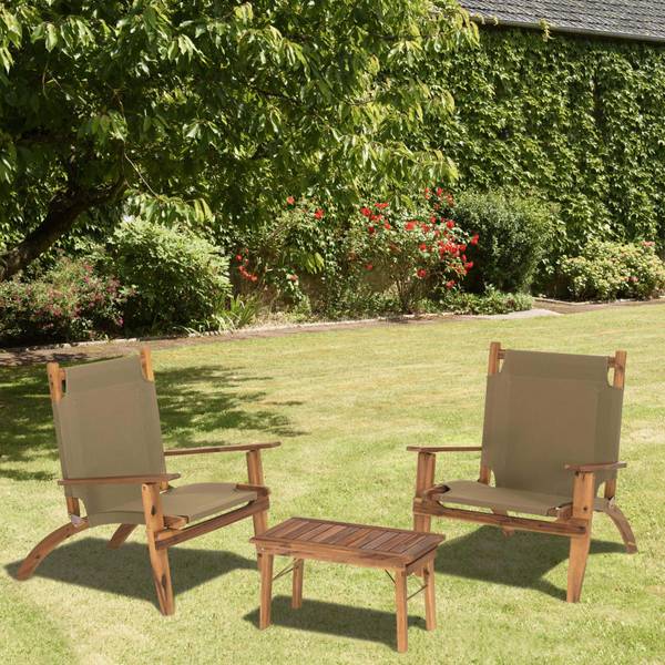 Salon de jardin en acacia 2 personnes Marron - Bois massif - 89 x 93 x 76 cm