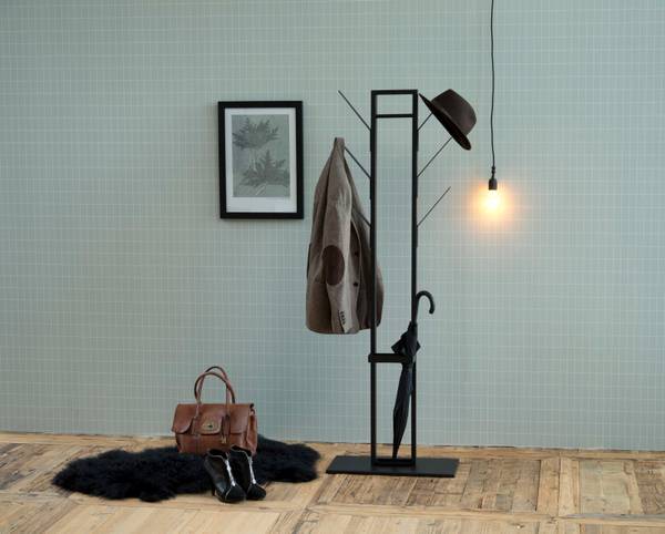 Garderobenständer Garderobenständer Schwarz - Metall - 56 x 165 x 28 cm