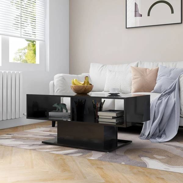 Table basse 3008009 Noir - Bois manufacturé - 50 x 45 x 104 cm