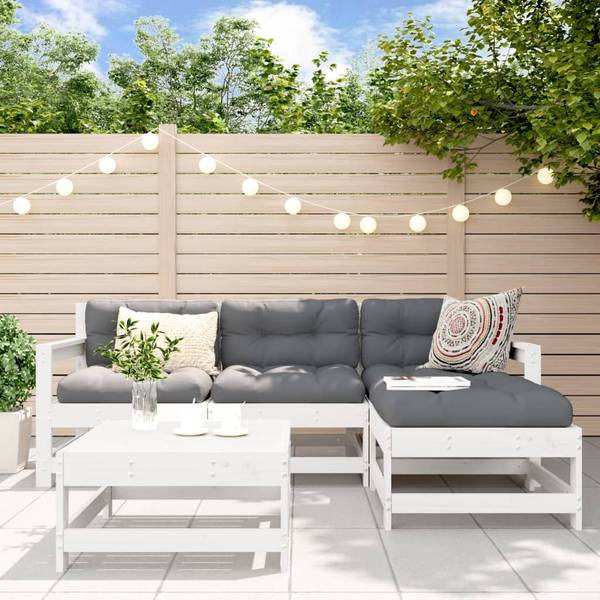 Loungeset 3029347 set van 5 bruin - polyester - grenenhout - 62 x 70 x 62 cm
