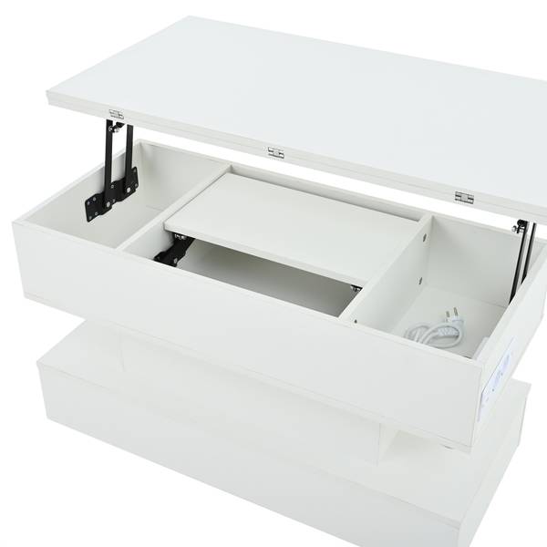 Table Basse Hermes Ⅵ Blanc - Bois manufacturé - 50 x 64 x 100 cm