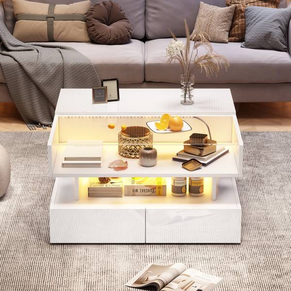 Couchtisch Hermes Ⅱ Weiß - Holzwerkstoff - 80 x 45 x 80 cm