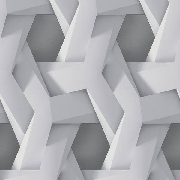 Tapete in 3D Optik Geometrisch Grau Grau