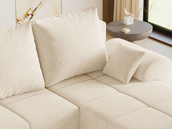 Ecksofa MONTI Beige - Ecke davorstehend rechts