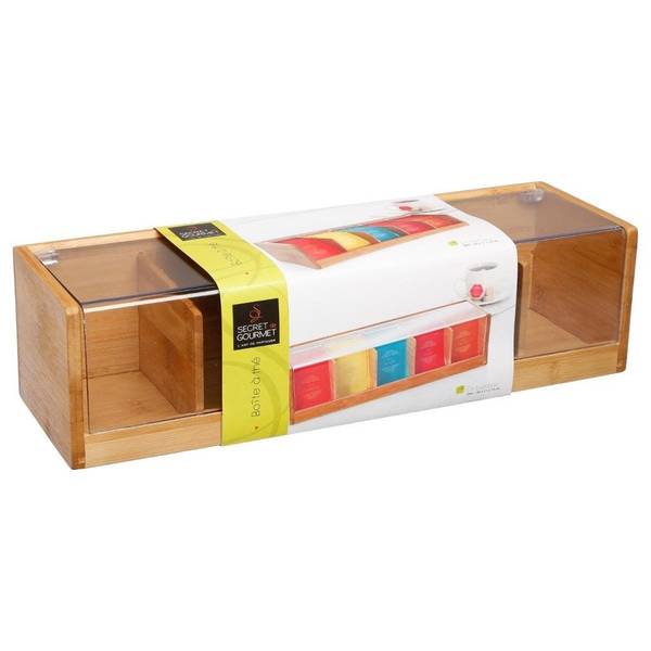 Boîte à thé BAMBOU CUISINE Beige - Bambou - 11 x 9 x 36 cm