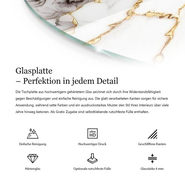 Glasplatte Onyxtra 80 x 80 cm