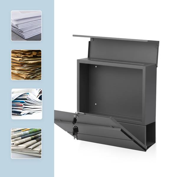 Boîte aux lettres avec bac à journaux Anthracite