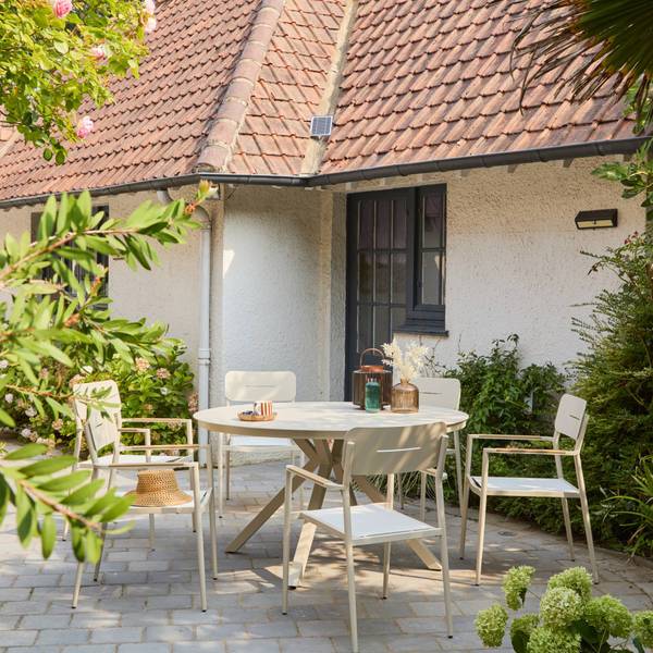 Armlehnstuhl Fira 4er Set Beige
