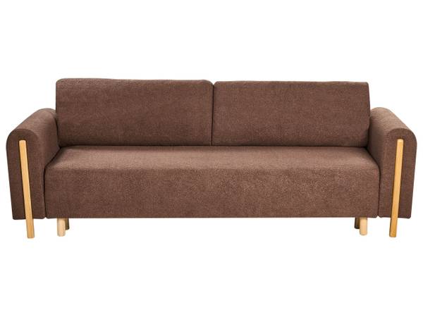 Slaapbank KVAM bruin - textiel - 242 x 85 x 99 cm