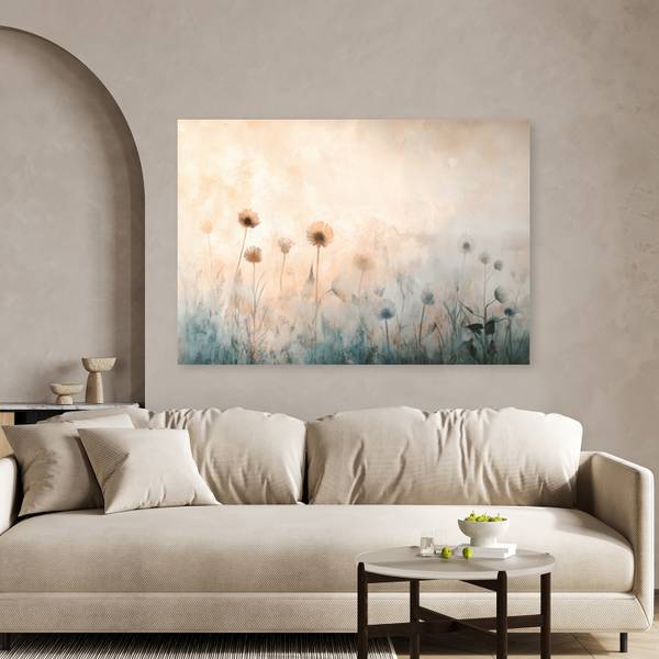 Wandbild wiese dandelions 120 x 80 cm