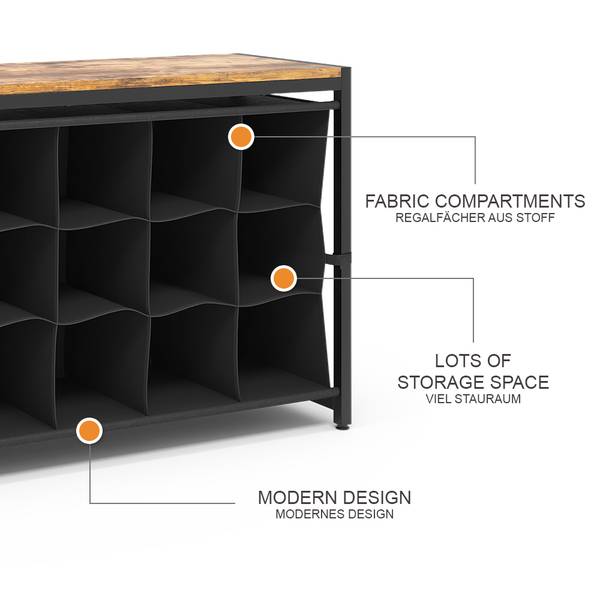 Schuhschrank Fyrk 51611 Braun - Holzwerkstoff - 100 x 55 x 30 cm