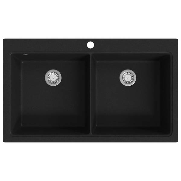 Einbauspüle DE868 Schwarz - Stein - 510 x 840 x 860 cm