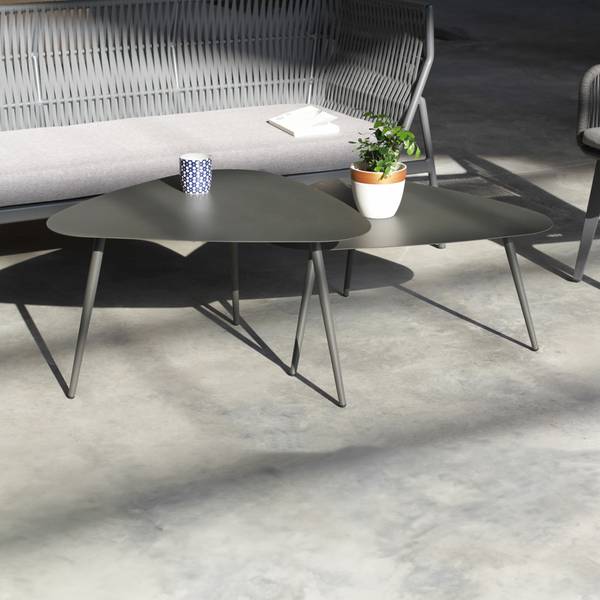 Couchtisch-Set Aymavilles 2-tlg. Grau - Stahl - 58 x 46 x 56 cm