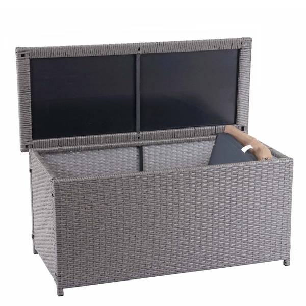 Polyrotan kussenbox D88 III grijs - staal - polypropeen - 135 x 63 x 52 cm