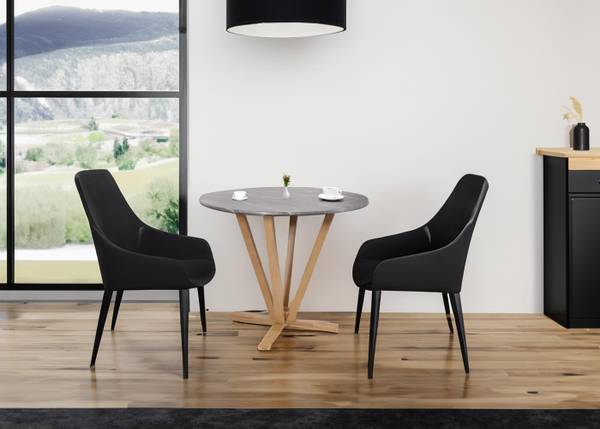 Bistrotafel M56-B grijs - rubberboom - 92 x 76 x 92 cm