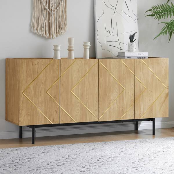 Sideboard-BB3024 Beige - Holzwerkstoff - 160 x 78 x 40 cm