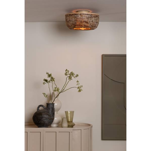 Deckenleuchte Barbados Braun - Bambus - 35 x 17 x 17 cm