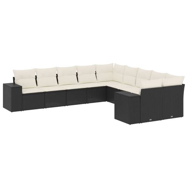 Salon de jardin 3035605-1 lot de 10 Noir - Polyrotin - 62 x 69 x 62 cm