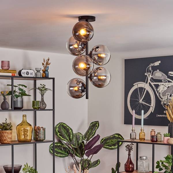 Deckenleuchte Fossobiubo Grau - Silber - Metall - 36 x 30 x 56 cm