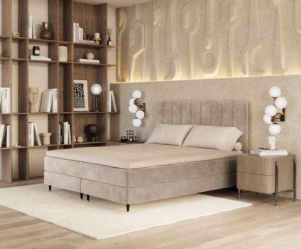 Boxspringbett Kobbe  Braun - Liegefläche Breite: 180 cm