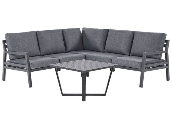 Lounge Set VIZZINI 2-tlg Schwarz - Grau - Metall - 200 x 36 x 200 cm