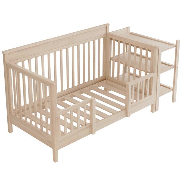 Babybett SafeNatur Ⅰ Braun - Kiefer - 75 x 90 x 185 cm
