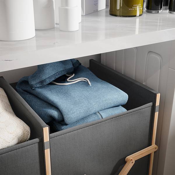 Armoire de salle de bain Bruno 55187 Gris - Bois massif - 80 x 64 x 40 cm