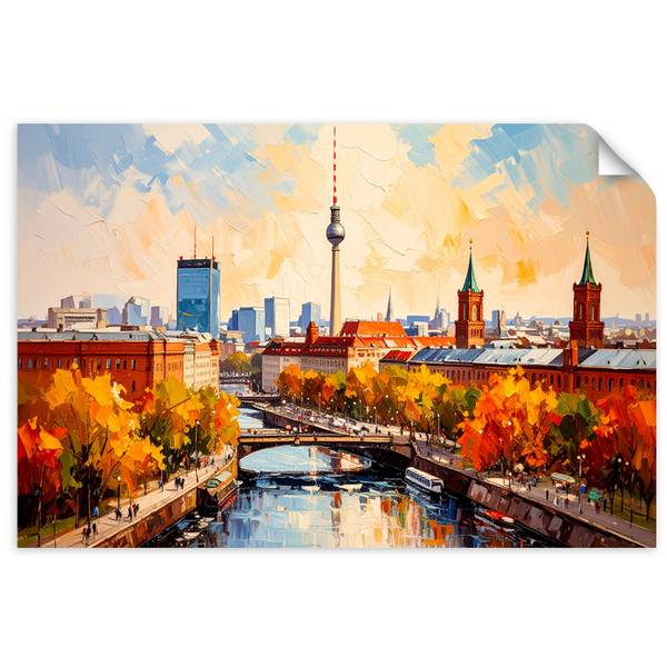 Wandsticker Stadt 100 x 70 cm