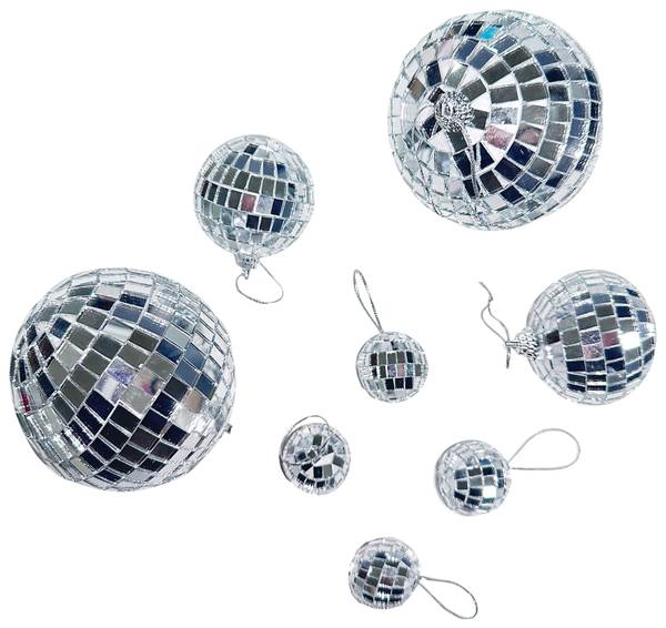 Dekohänger DISCO 8-teilig Silber - Glas - Kunststoff - 1 x 1 x 1 cm