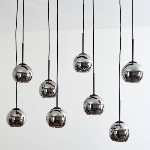 Deckenleuchte Cesaro Grau - Silber - Aluminium - Klarglas - 20 x 138 x 100 cm