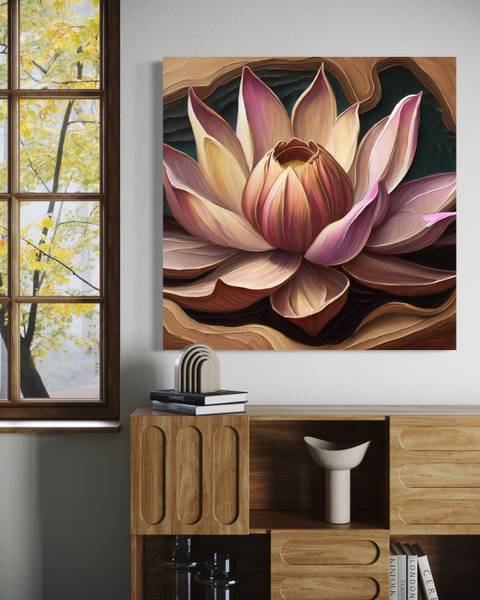 Wandbild lotusblume natur 50 x 50 cm