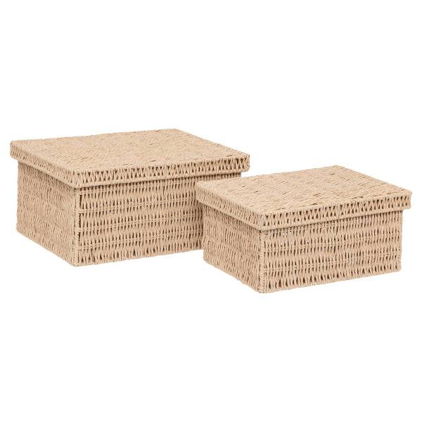 Lot de 2 boîtes range-documents KORD Beige - Papier - 24 x 15 x 32 cm