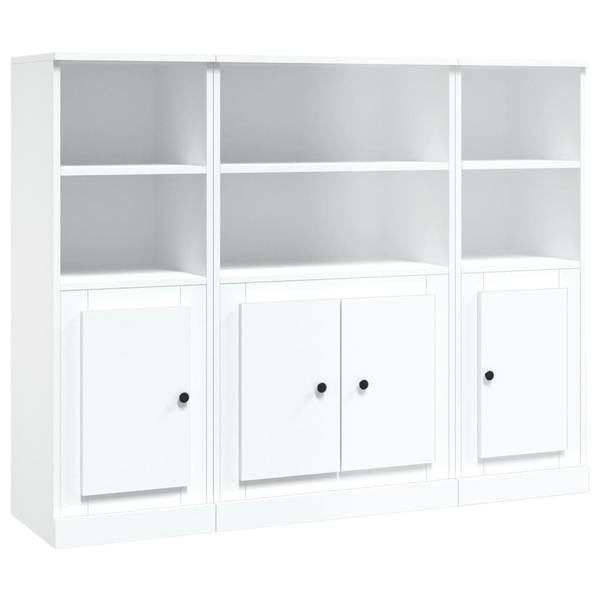 Highboard 3er Set DE7947 Weiß