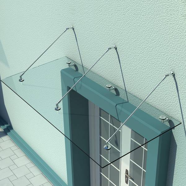 Vordach 02-0554 Glas - 90 x 12 x 200 cm