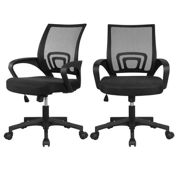 2 x Ergonomischer Bürostuhl Schwarz - Kunststoff - 60 x 97 x 61 cm
