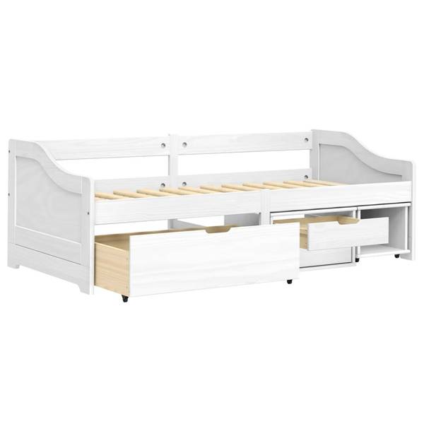 Tagesbett mit 3 Schubladen XT 1453 Weiß - Massivholz - 96 x 69 x 205 cm