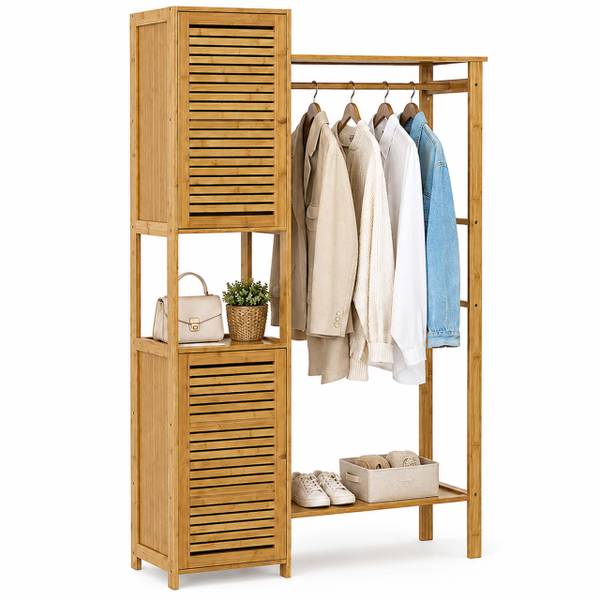 Kleiderständer aus Bambus Braun - Bambus - 99 x 164 x 29 cm