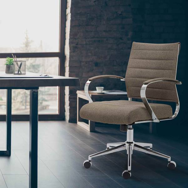 Bürostuhl Oakland Silber - Taupe - Textil