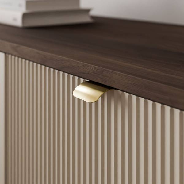 TV-Schrank AUTUMN Beige - Schwarz - Kaschmir - Nussbaum Dekor